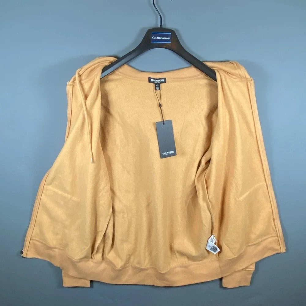 True Religion Core Zip Up Hoodie Mandarin Orange Medium Brand New